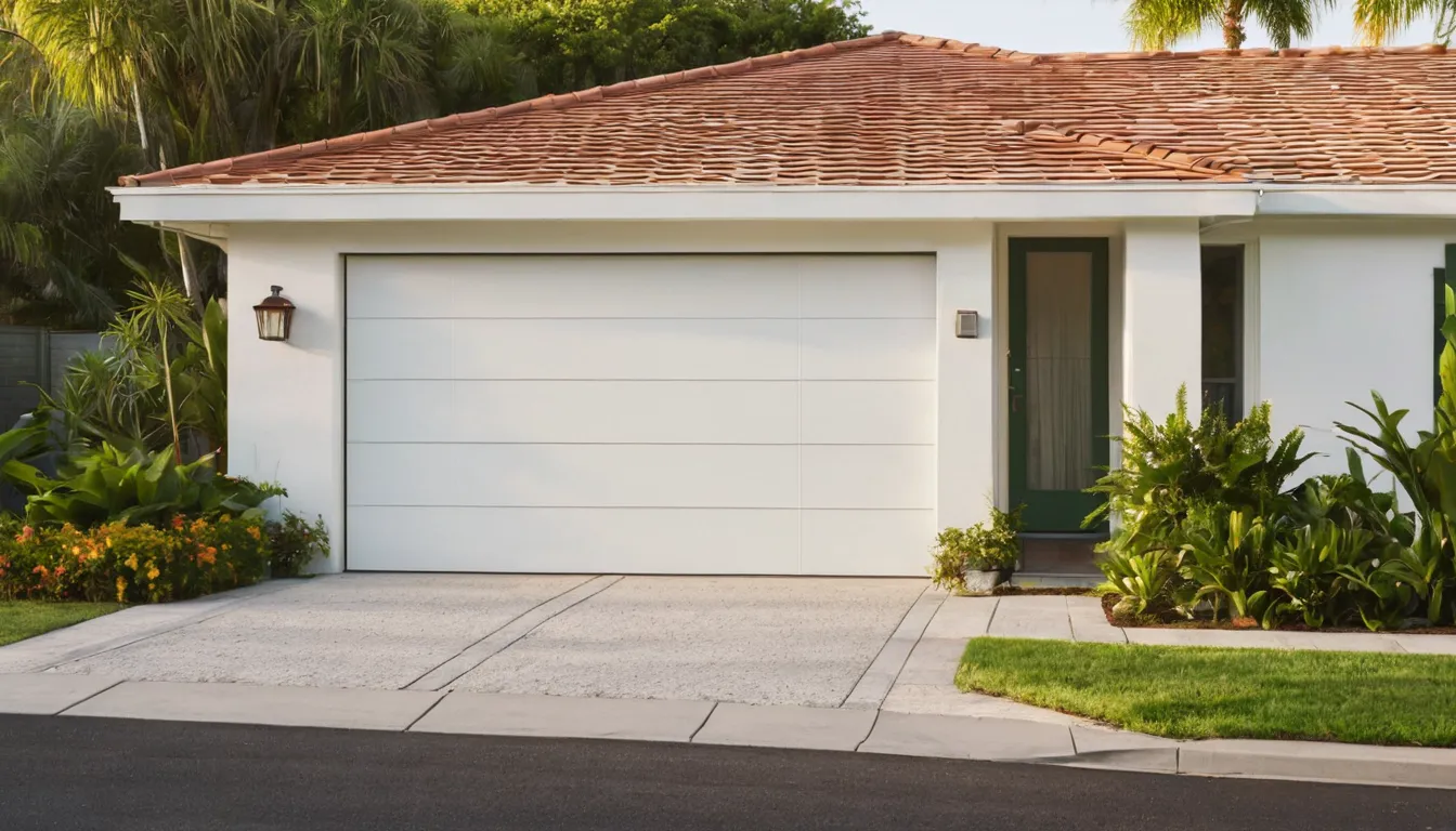 Homeowner looking at a closed garage door on a house in Doral